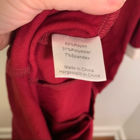 Mushare Midi Ponte Sheath Dress Crimson Cream - Picture 8 of 11